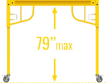 A graphic showing our 79" maximum platform setting